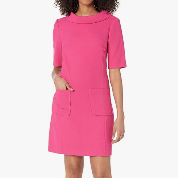 Trina Turk Maleko Pink shift dress with front pockets size 8 - Picture 2 of 10